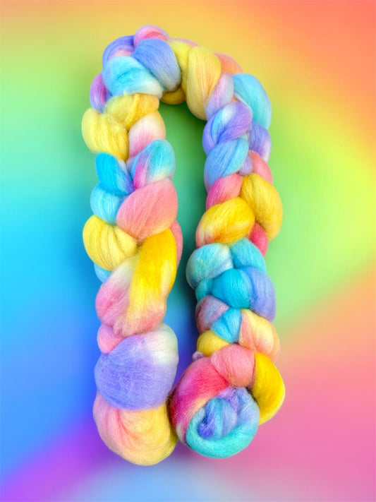 Merino Wool Top ( Roving ) - Rainbow
