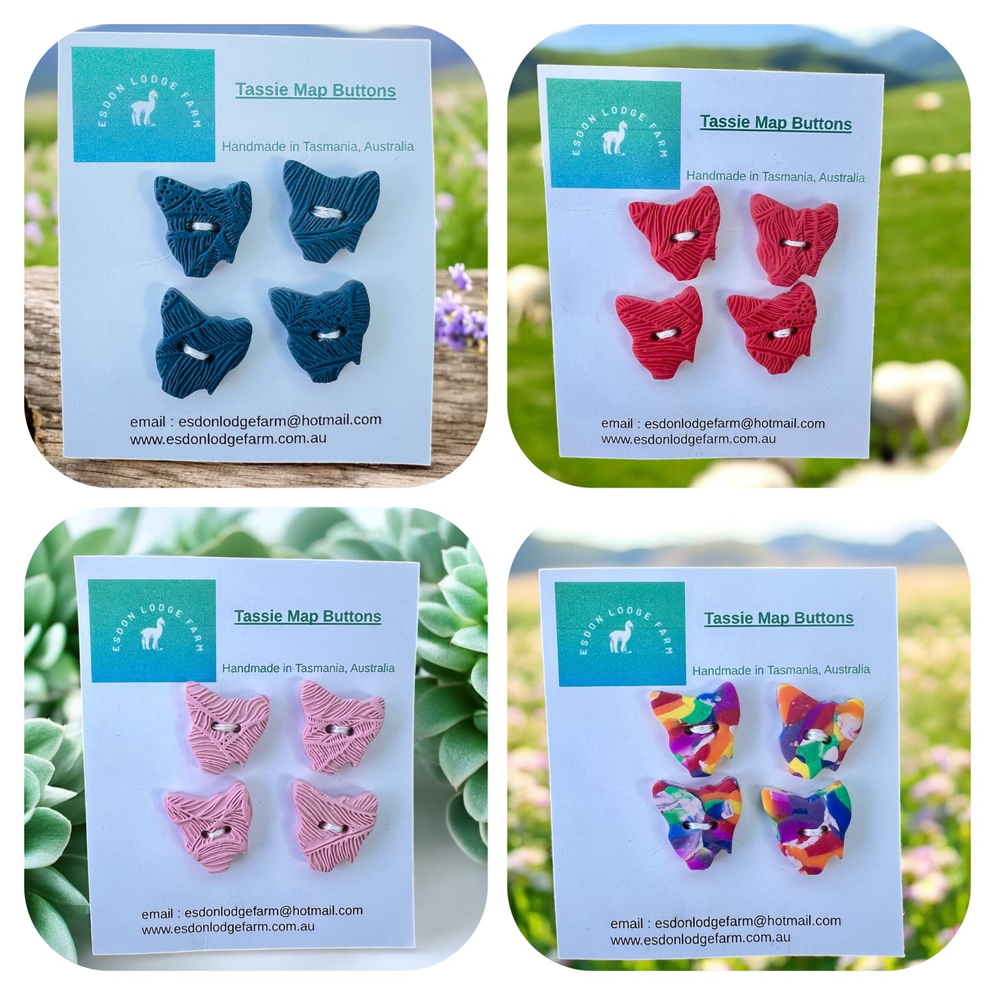 Handmade Tassie Map Buttons