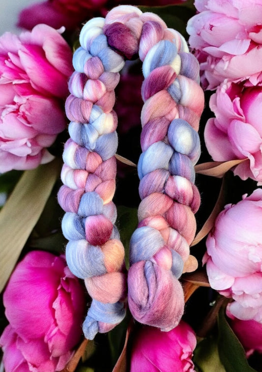 Merino Wool Top (Roving) - Peony Rose