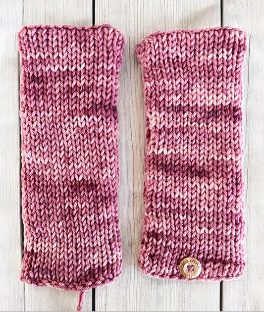 Fingerless Gloves Merino Wool- Merlot