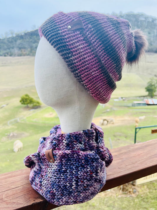 Australian Merino Wool Scarf - Mulberry