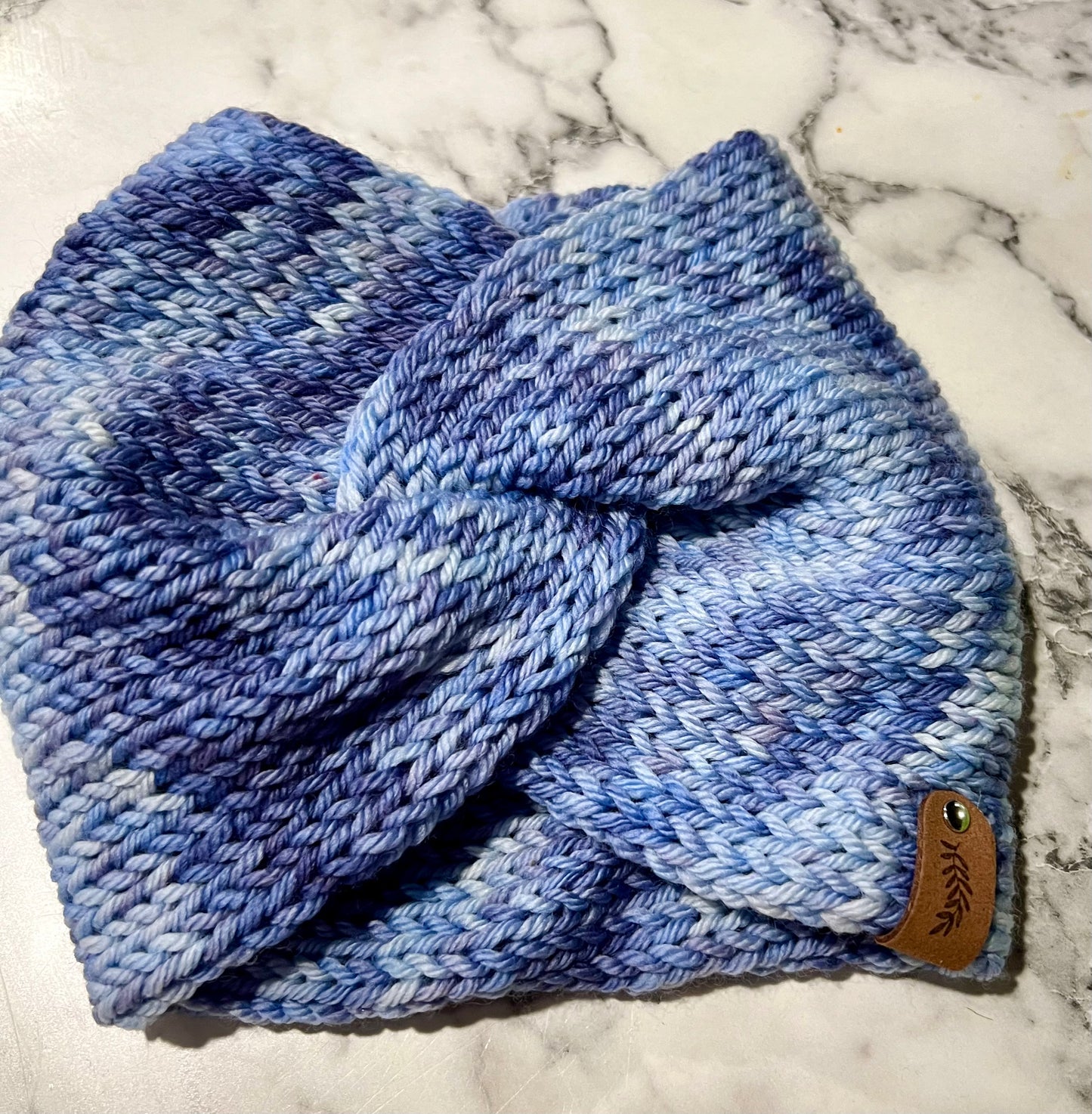 Merino Wool Ear Warmer Headband - Blue Sky