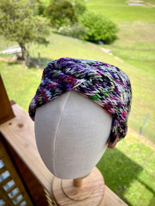 Merino Wool Ear Warmer Headband - Aurora