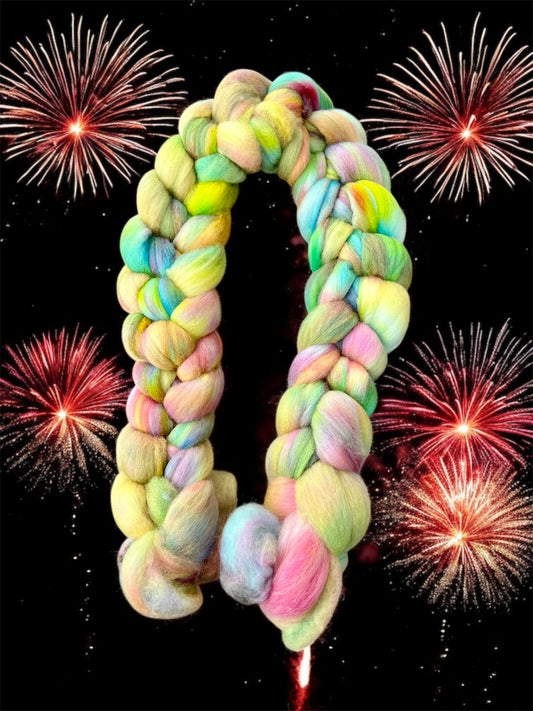 Merino Wool Top ( Roving ) - Fireworks