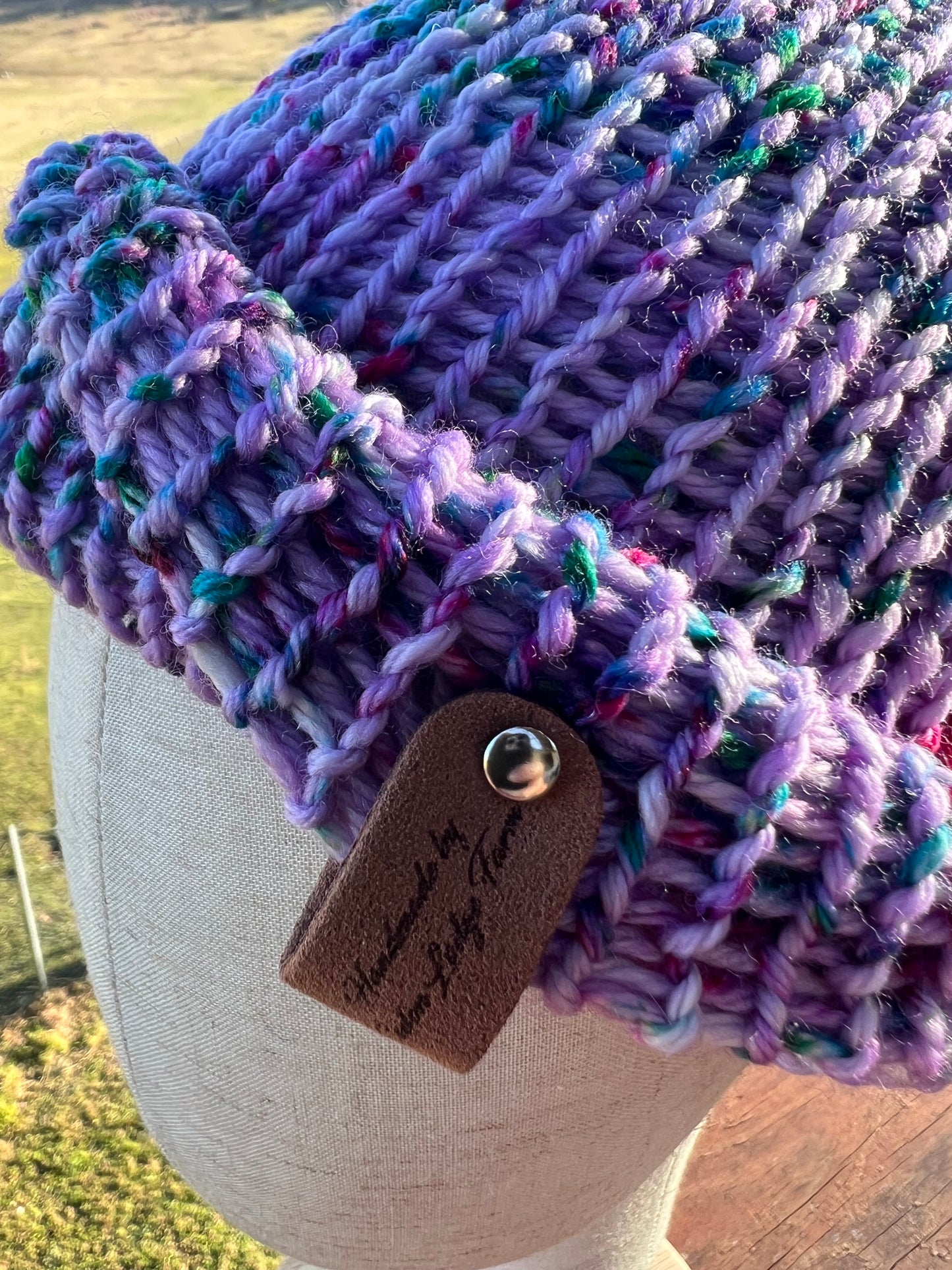 Merino Wool Beanie - Lavender Green