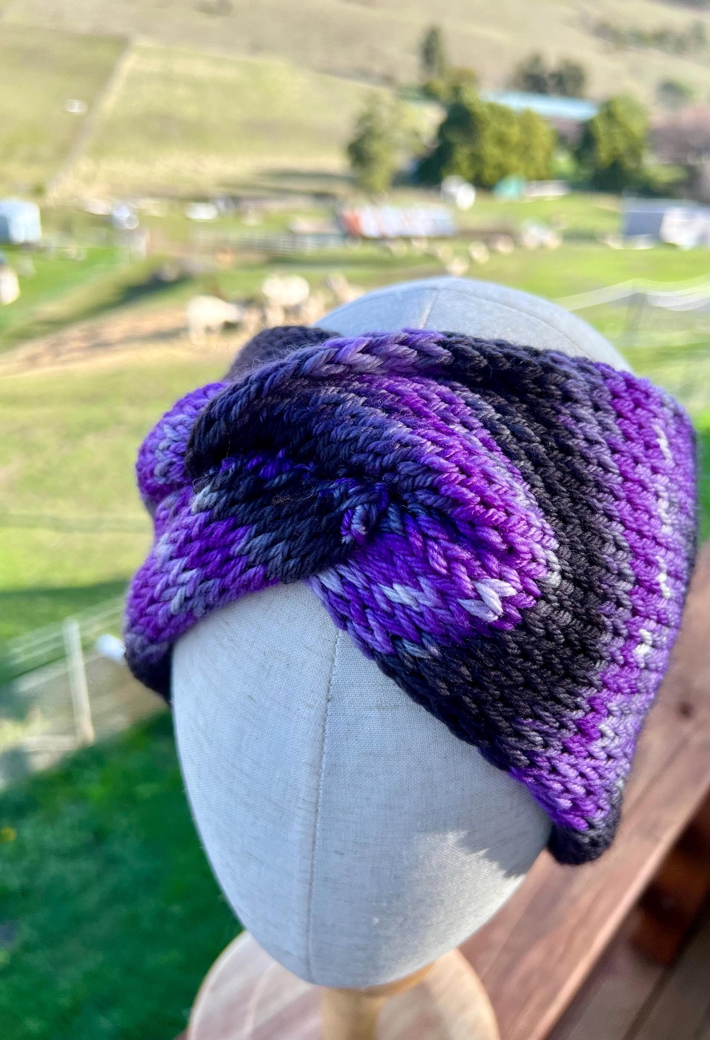 Merino Wool Ear Warmer Headband - Midnight Sky