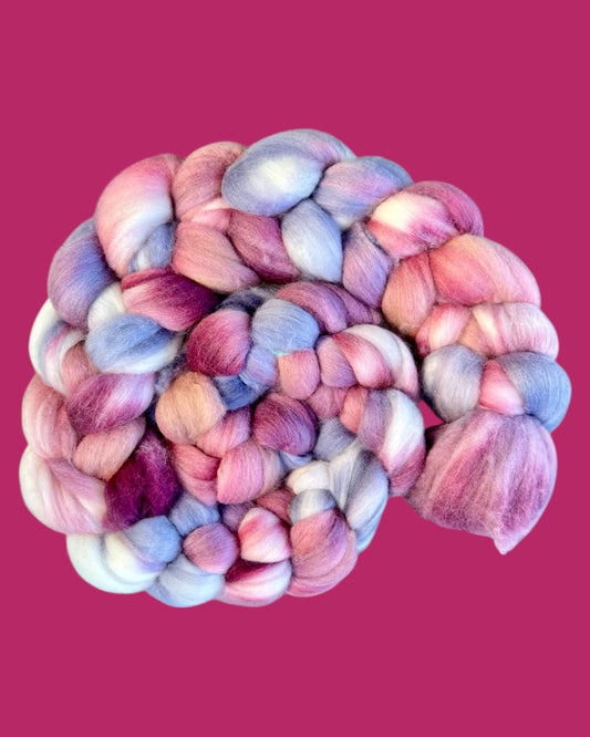 Merino Wool Top (Roving) - Peony Rose