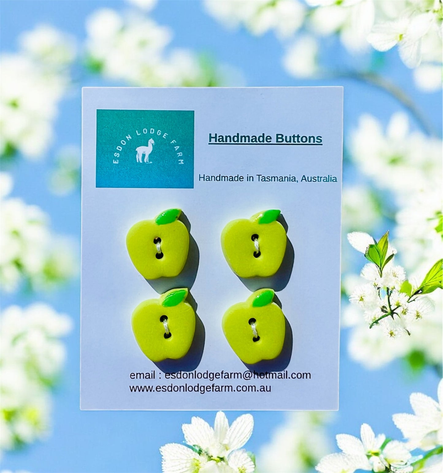 Handmade Green Apple Buttons