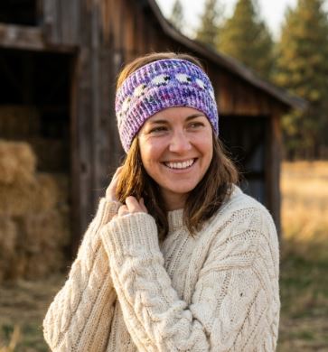 Sheep Headband / Ear warmer - Lavender Green