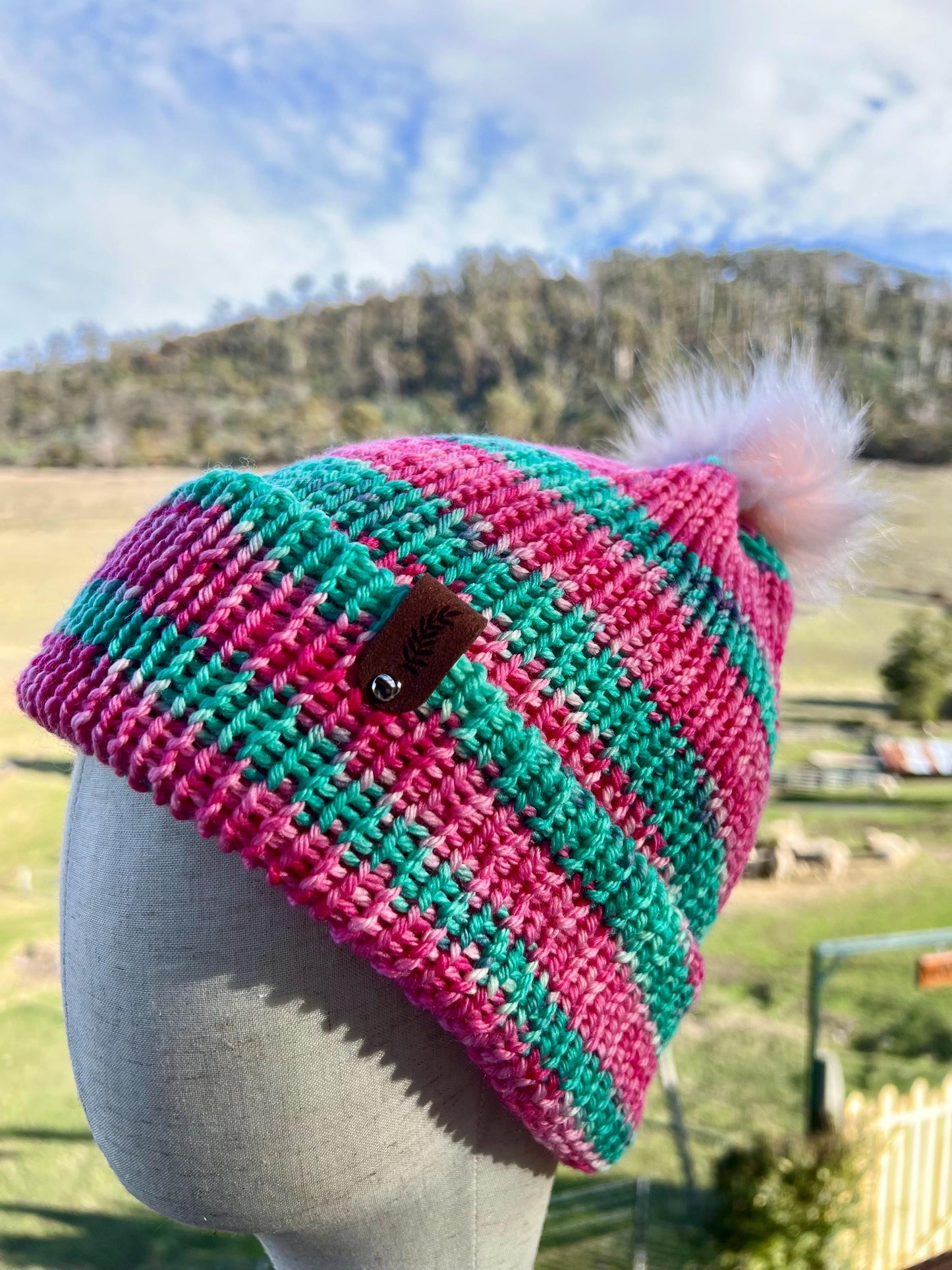 Merino Wool  Beanie - Pink Lady Apple