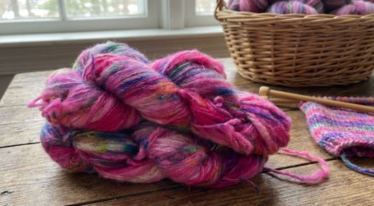 Speckled Pink 8ply(DK) Brushed Merino yarn