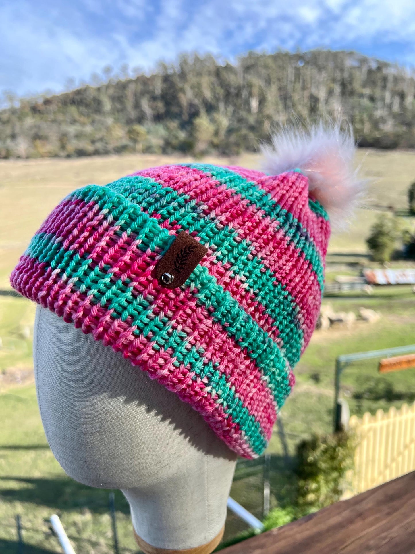 Merino Wool  Beanie - Pink Lady Apple