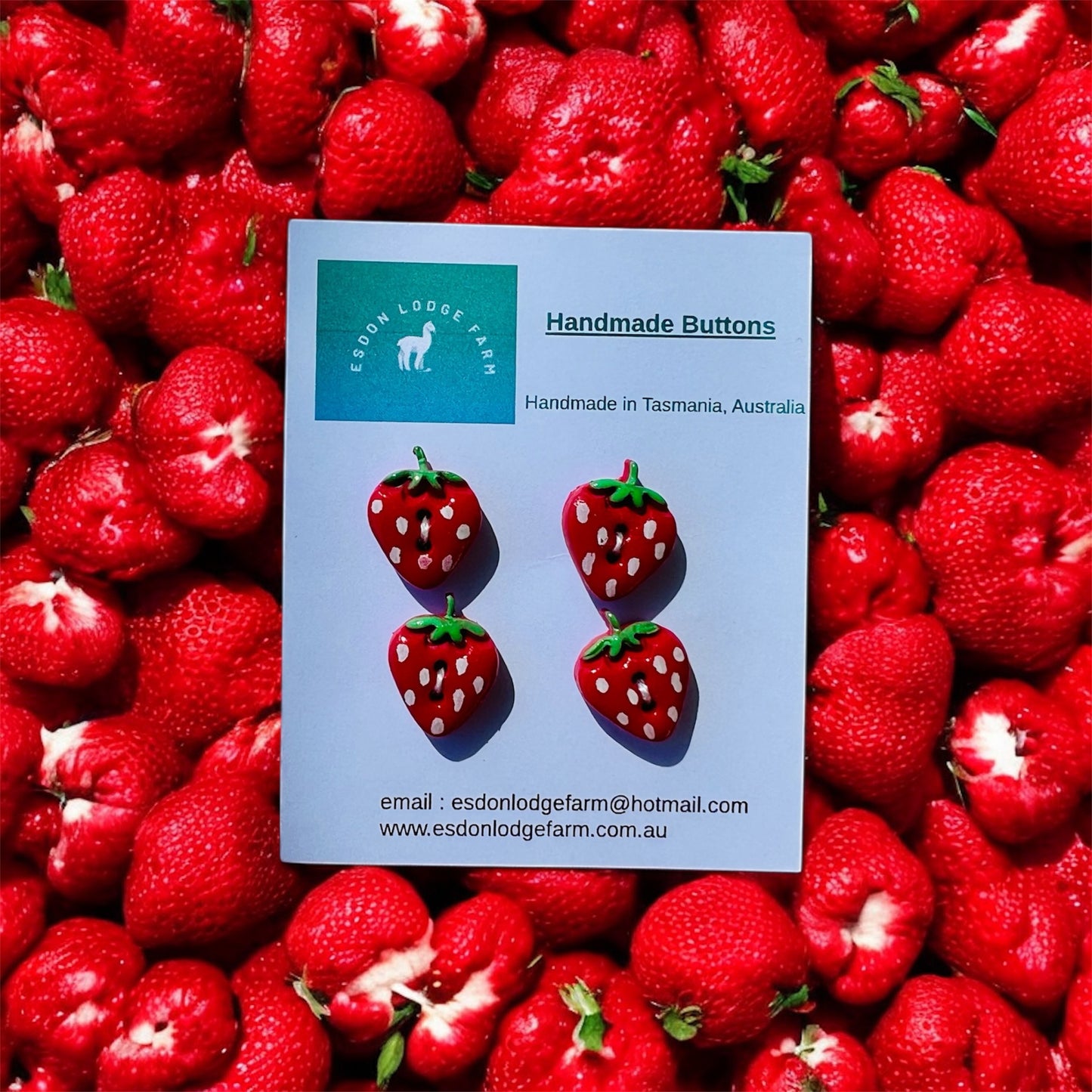 Handmade Strawberry Buttons