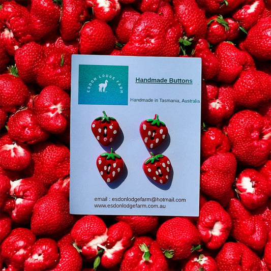 Handmade Strawberry Buttons