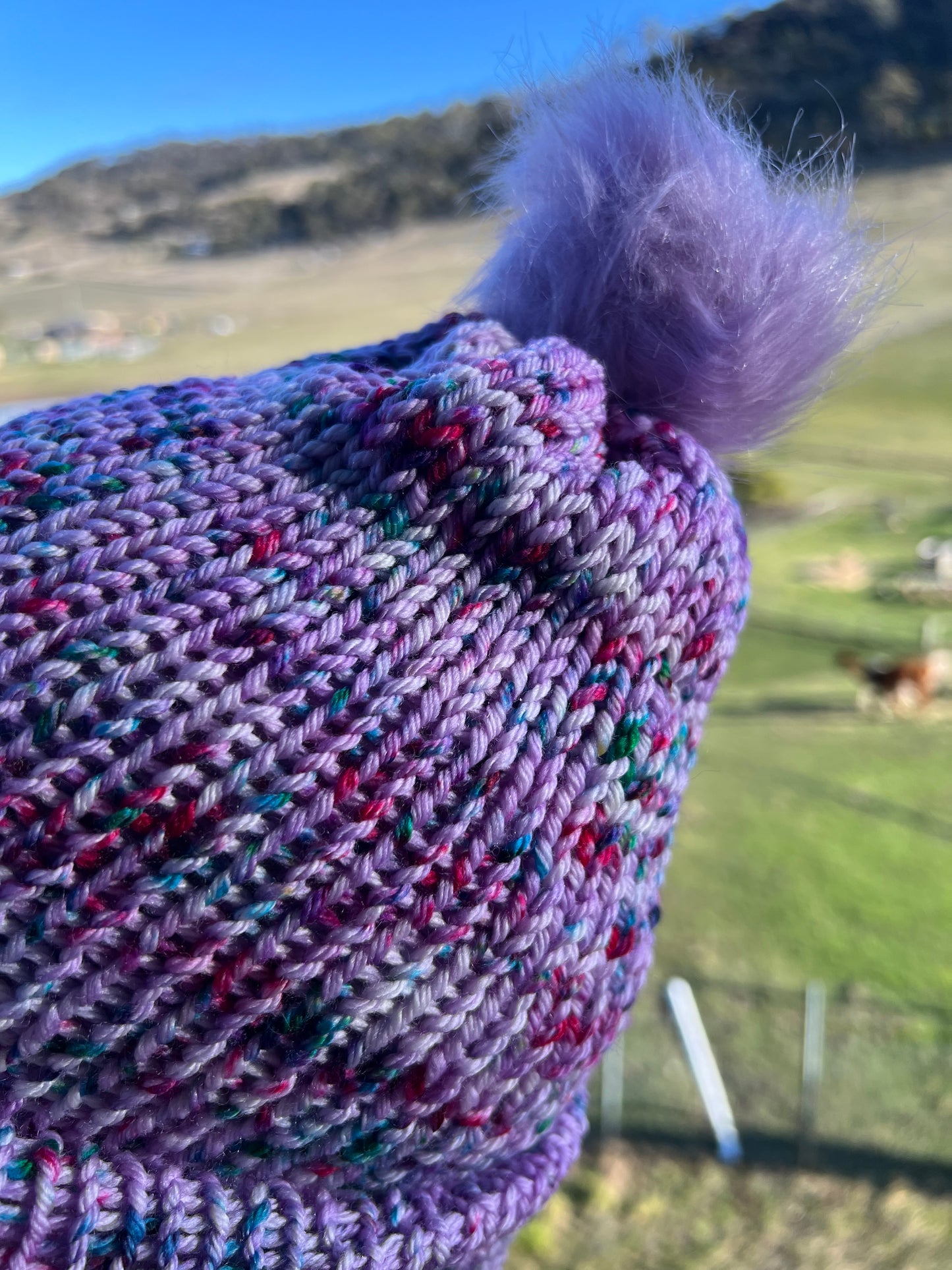 Merino Wool Beanie - Lavender Green