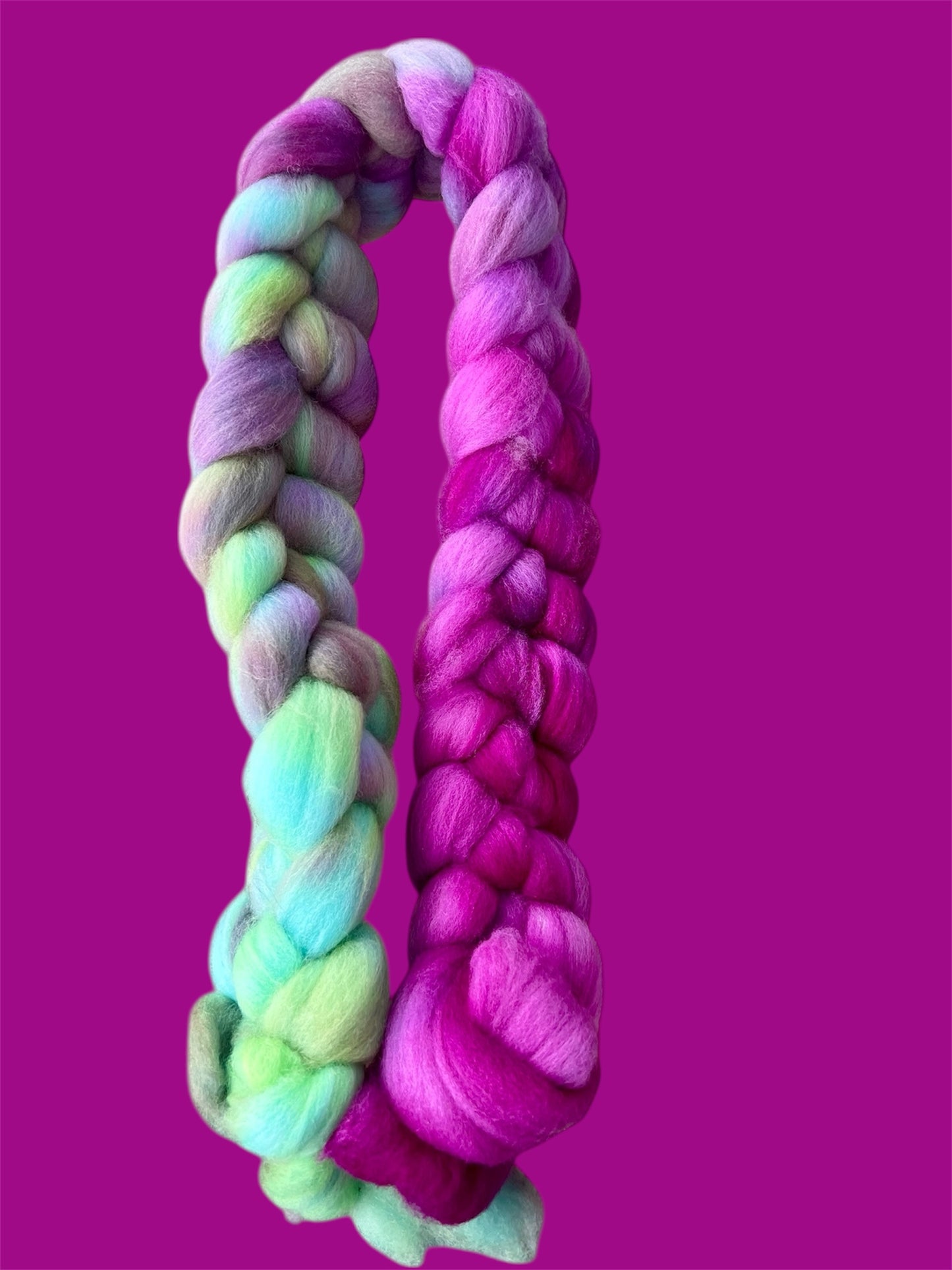 Merino Wool Top ( Roving ) - Raspberry Ripple