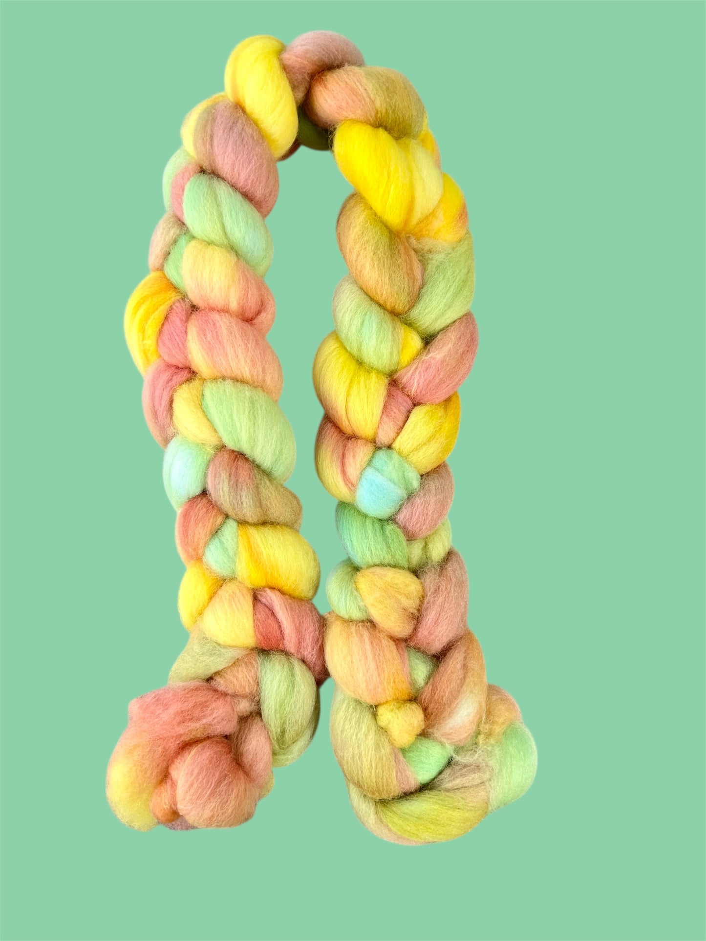 Merino Wool Top ( Roving) - Summer Daisies