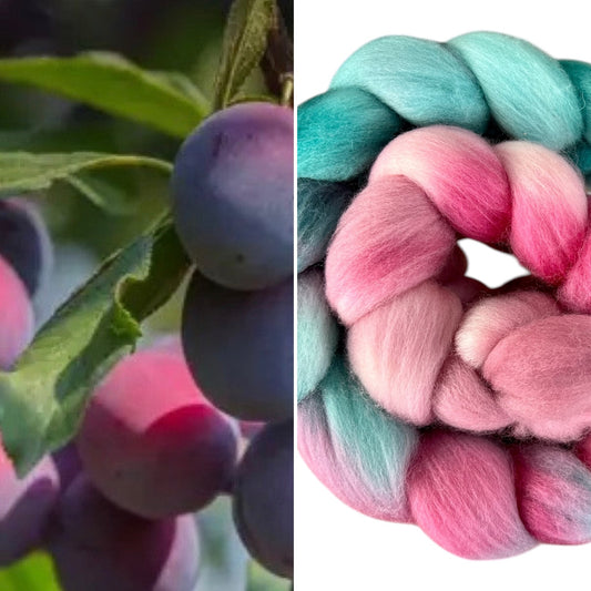 Australian Merino Roving Hand Dyed - Perfect Plum