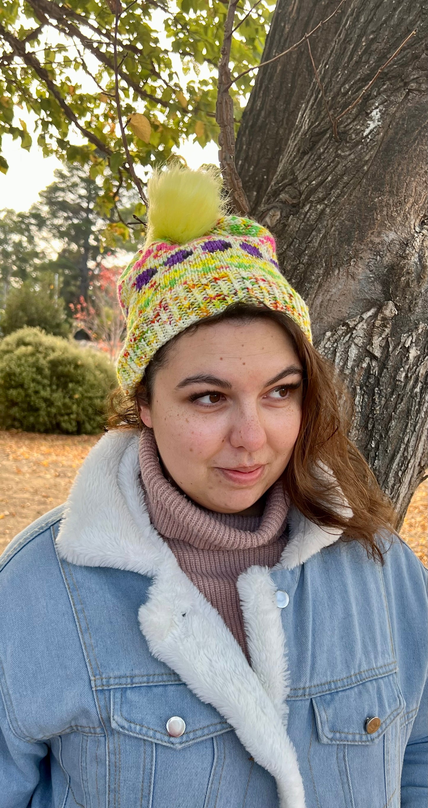 Merino Wool Beanie - Honey Blossom Purple Sheep
