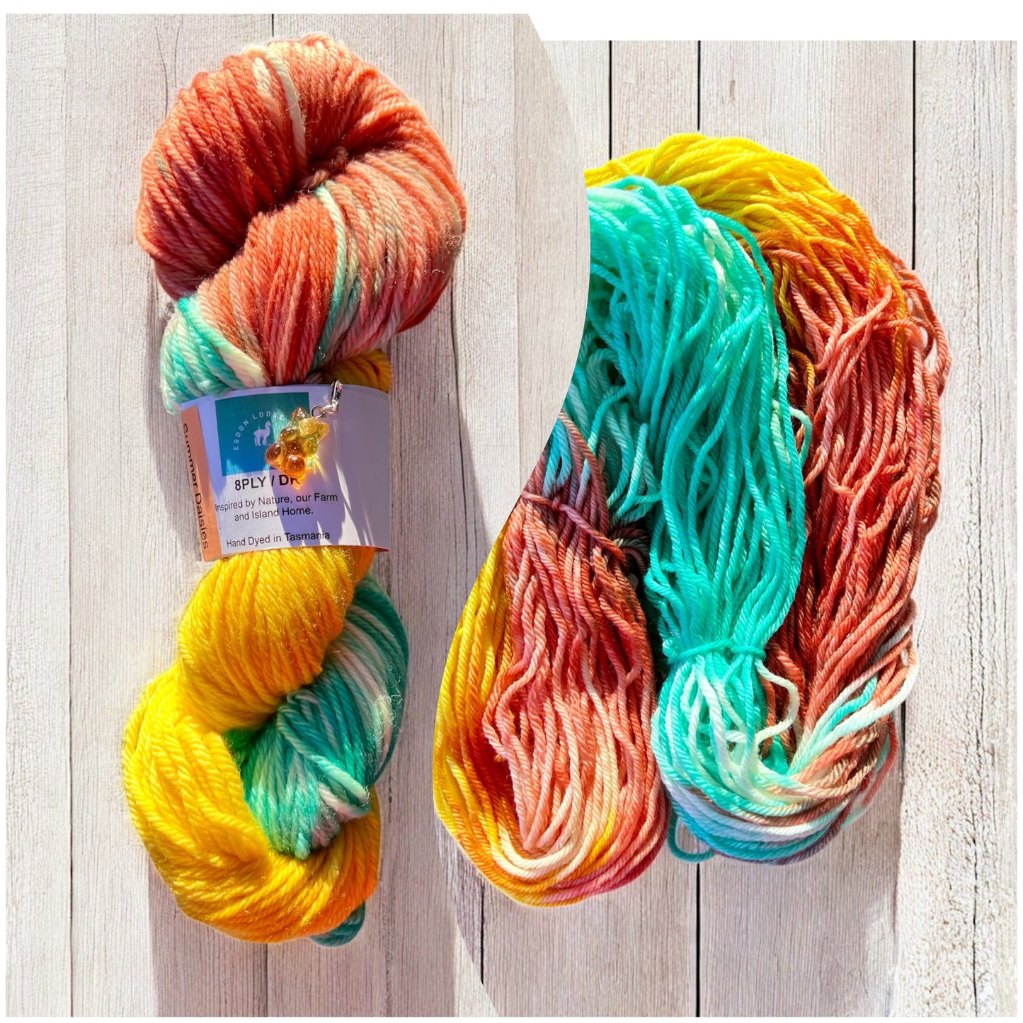 Summer Daisies 8ply/Dk yarn Australian Merino Wool