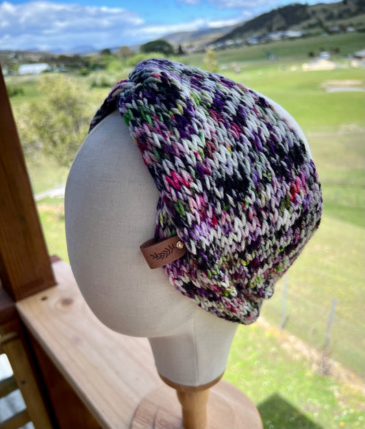 Merino Wool Ear Warmer Headband - Aurora
