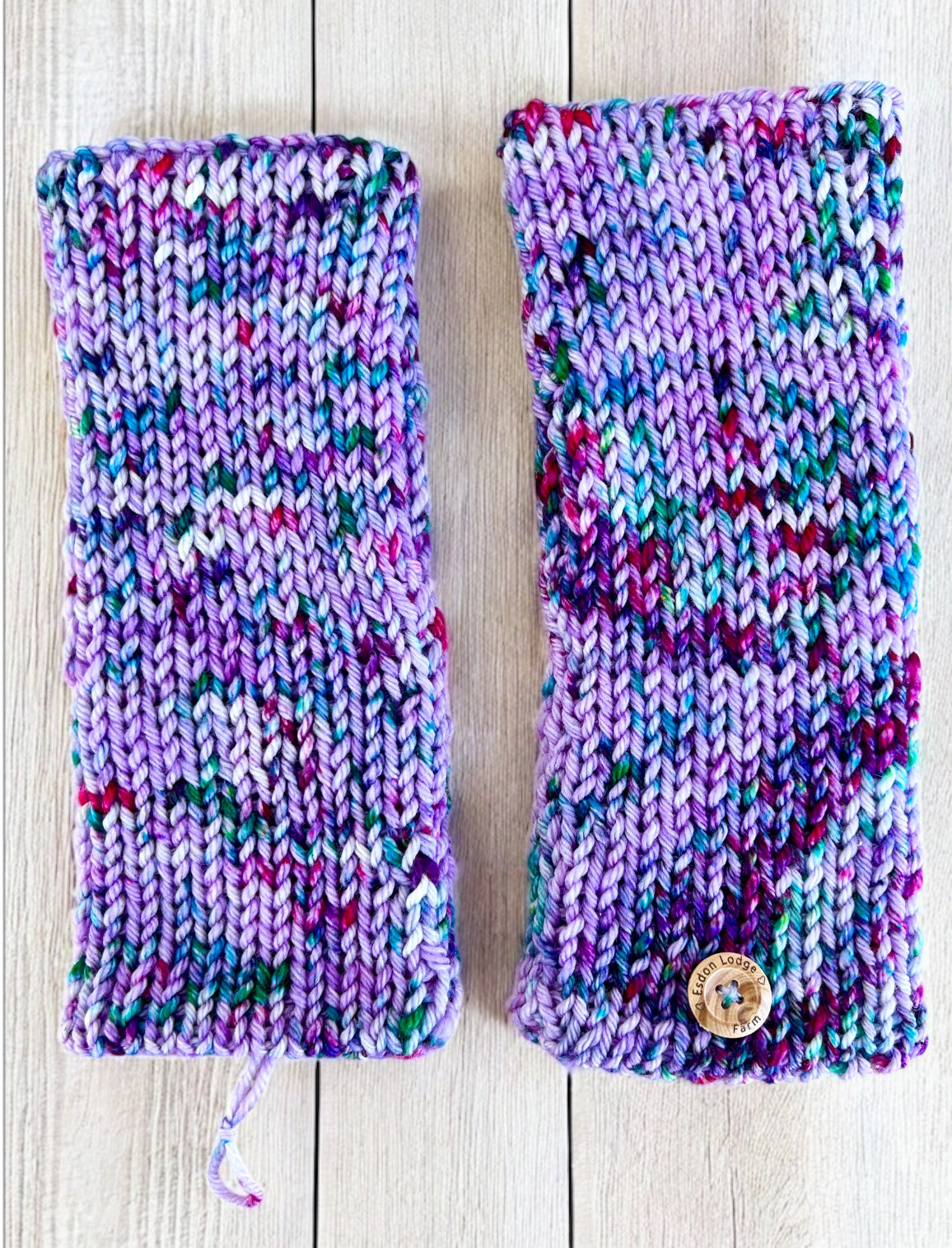 Fingerless Gloves Merino Wool- Lavender Green