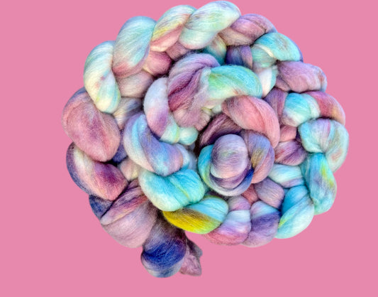 Merino Wool Top (Roving)- Hydrangeas