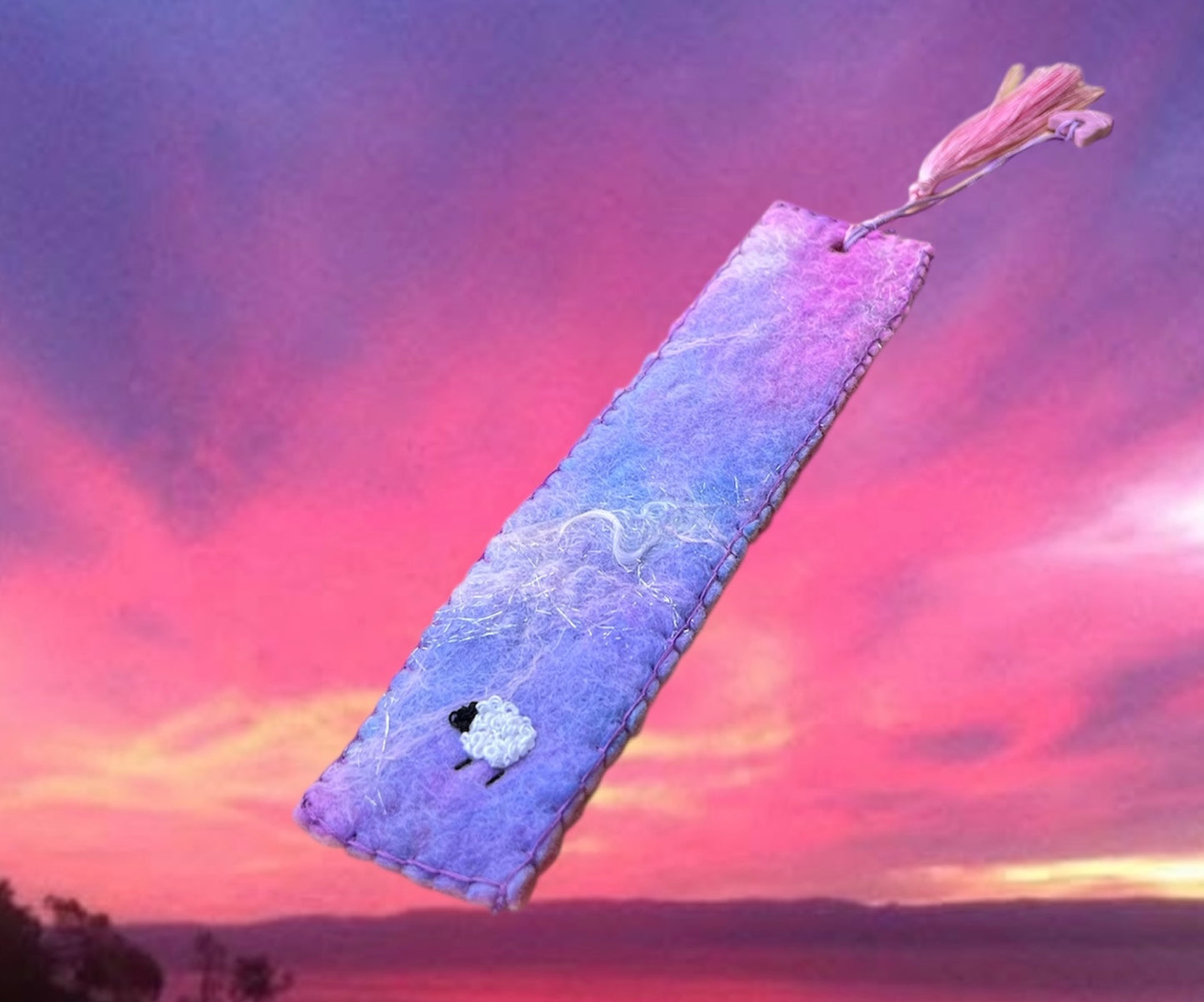 Felted Handmade Bookmark- Sheep