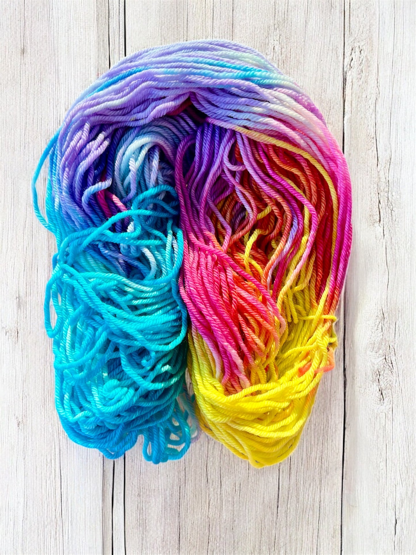 Rainbow 8ply/Dk yarn Australian Merino Wool