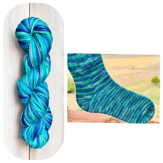 Bicheno Blue Sock yarn