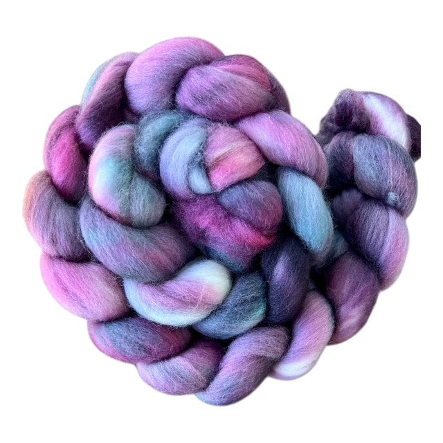 Australian Merino Roving Hand Dyed - Perfect Plum