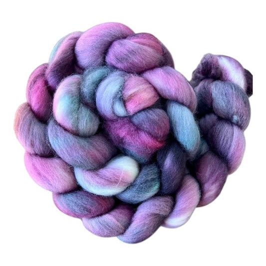 Australian Merino Roving Hand Dyed - Perfect Plum