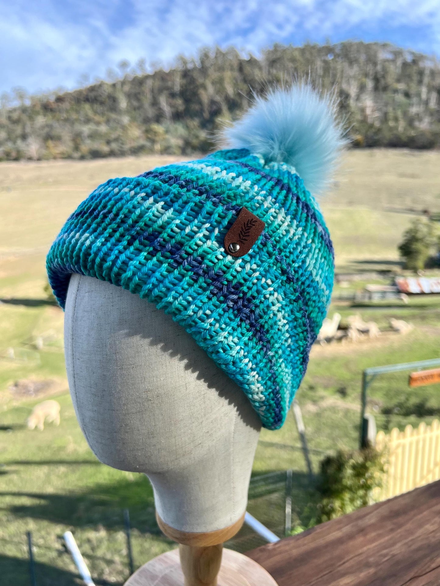 Merino Wool Beanie - Coastal Dreams