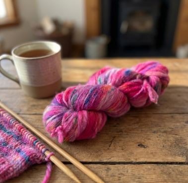 Speckled Pink 8ply(DK)  Brushed Merino yarn