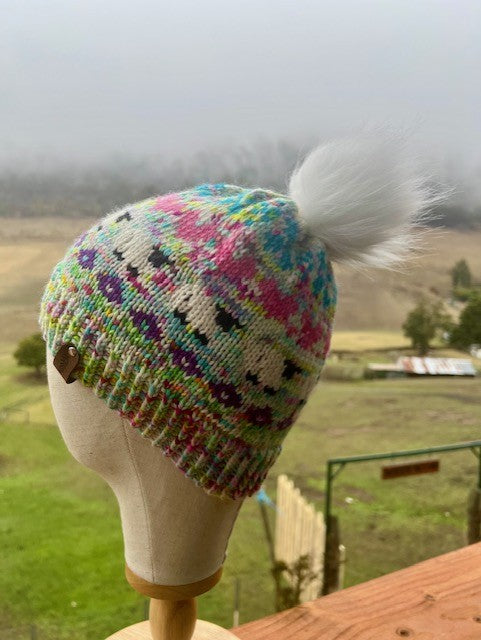 Merino Wool Beanie - Confetti Sheep