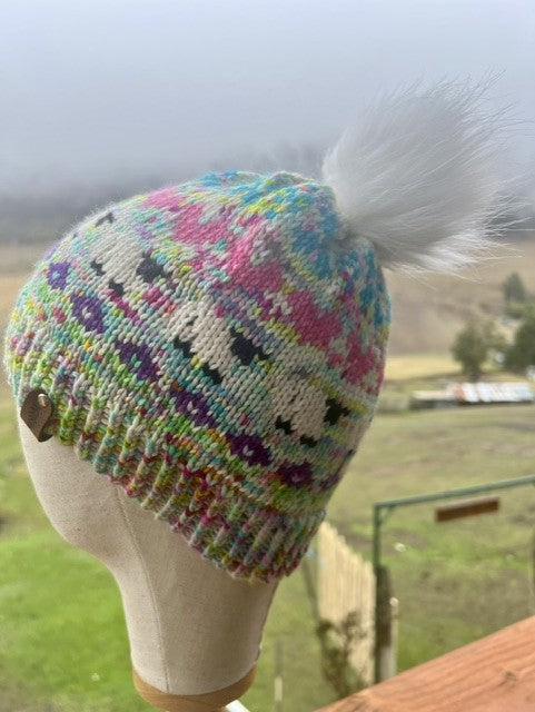 Merino Wool Beanie - Confetti Sheep