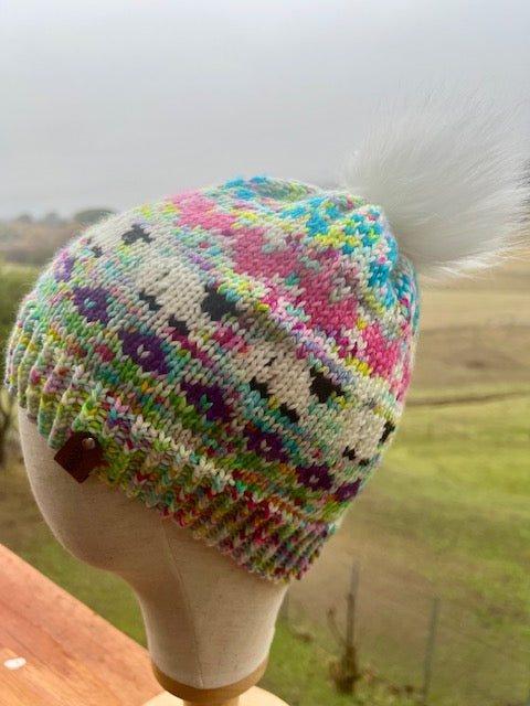 Merino Wool Beanie - Confetti Sheep