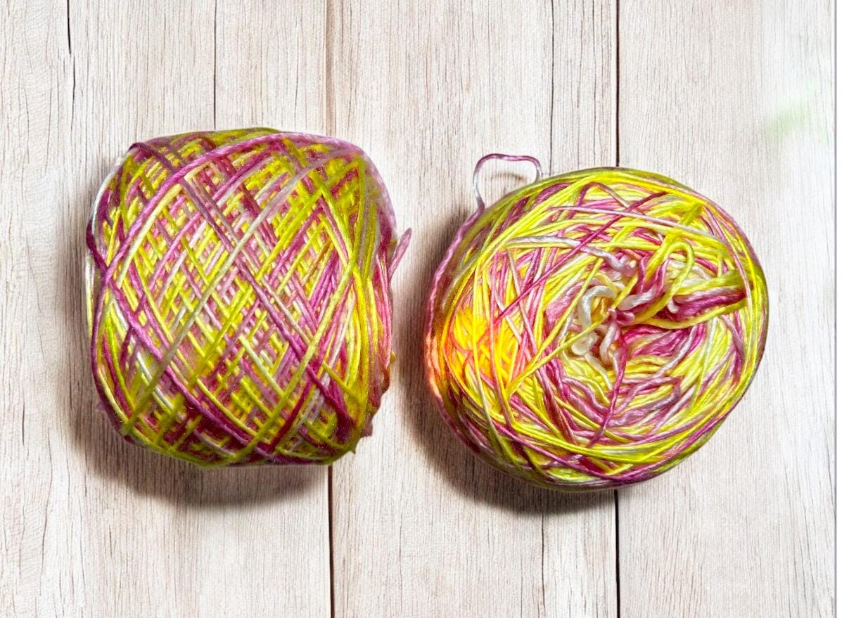 Merino Wool and Silk 4 ply yarn - pink rose