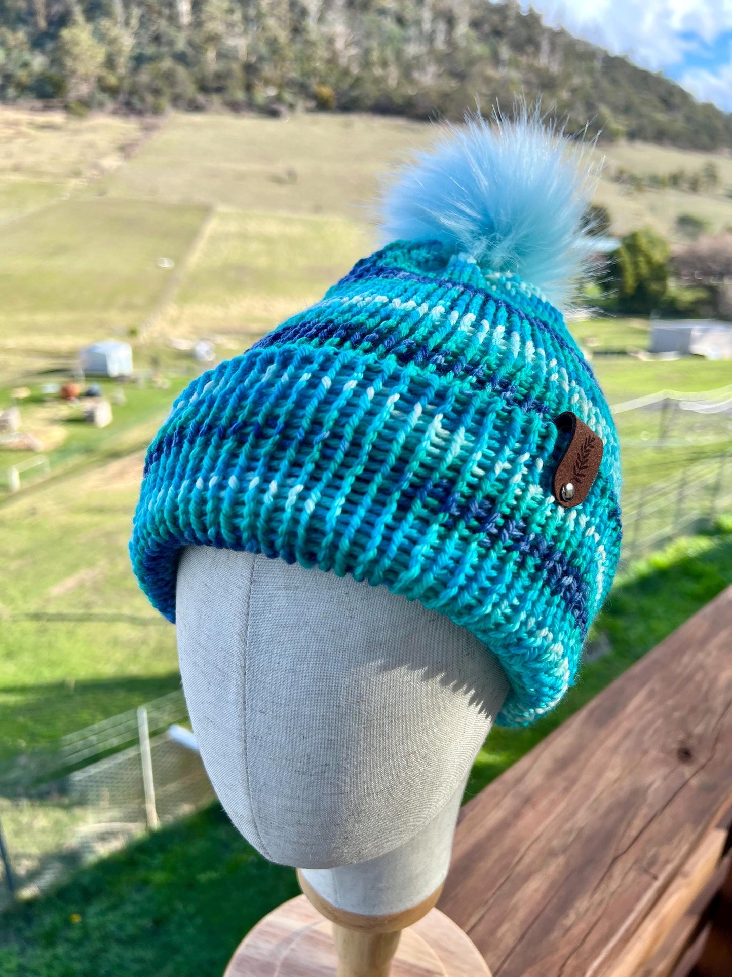 Merino Wool Beanie - Coastal Dreams