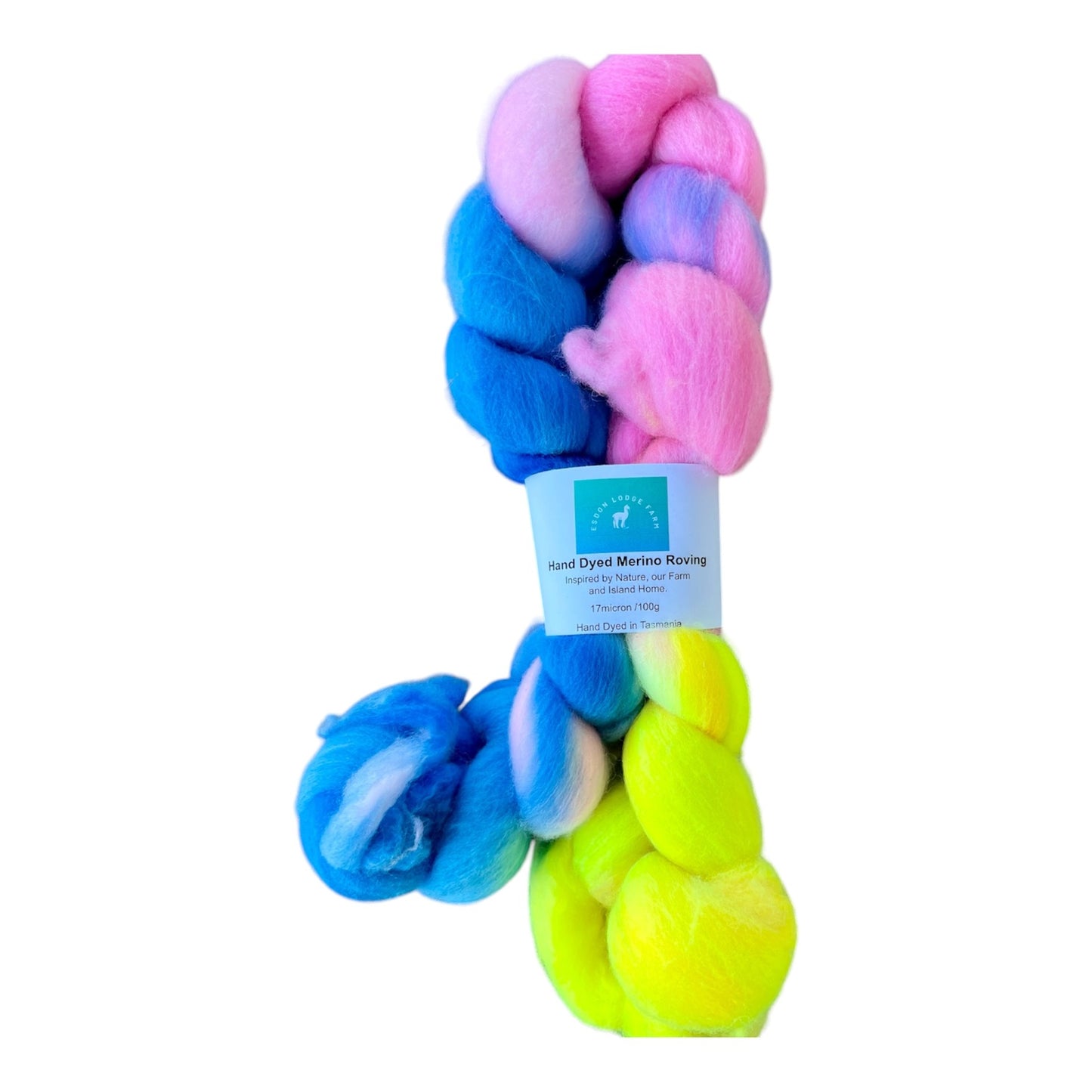 Rainbow Dreams 17.5 micron Wool Top (roving)