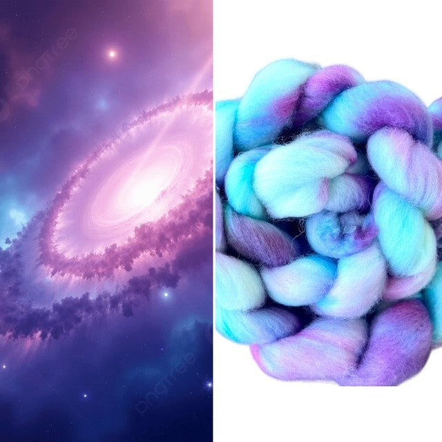 Australian Merino Roving Hand dyed - Galaxy