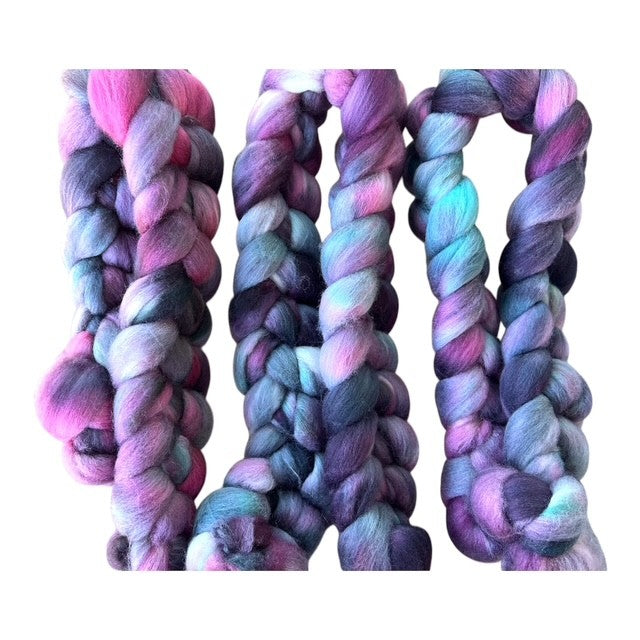 Australian Merino Roving Hand Dyed - Perfect Plum