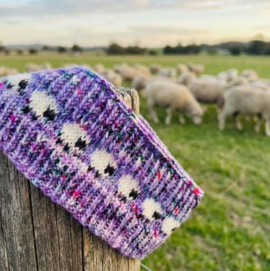 Lavender Green - Sheep Headband / Ear warmer