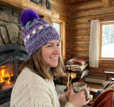 Merino Wool Beanie - Lavender Green Sheep